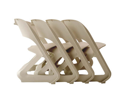 Barstool Now Dining Chairs Office Cafe Lounge Seat Stackable Plastic Leisure Chairs Beige - Set of 4