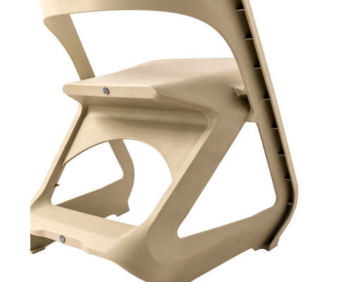 Barstool Now Dining Chairs Office Cafe Lounge Seat Stackable Plastic Leisure Chairs Beige - Set of 4