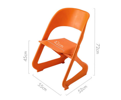 Set of 4 Dining Chairs Office Cafe Lounge Seat Stackable Plastic Leisure Chairs Orange