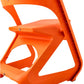 Set of 4 Dining Chairs Office Cafe Lounge Seat Stackable Plastic Leisure Chairs Orange