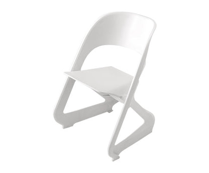 Set of 4 Dining Chairs Office Cafe Lounge Seat Stackable Plastic Leisure Chairs White