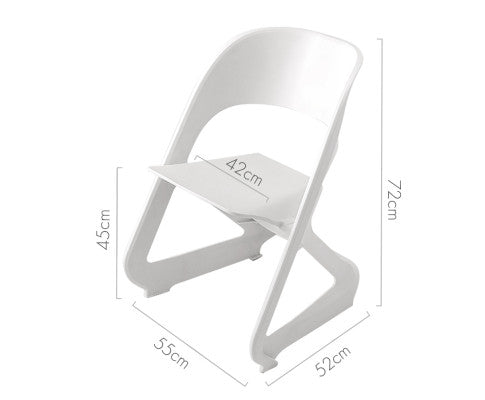 Set of 4 Dining Chairs Office Cafe Lounge Seat Stackable Plastic Leisure Chairs White