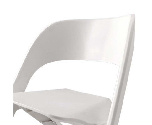 Set of 4 Dining Chairs Office Cafe Lounge Seat Stackable Plastic Leisure Chairs White