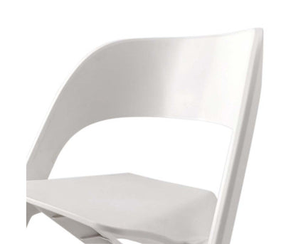 Set of 4 Dining Chairs Office Cafe Lounge Seat Stackable Plastic Leisure Chairs White