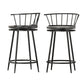 Barstool Now Kitchen Bar Stools - Wooden Dining Chairs with Swivel Metal Design - Set of 2