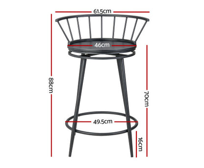 Barstool Now Kitchen Bar Stools - Wooden Dining Chairs with Swivel Metal Design - Set of 2