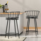 Barstool Now Kitchen Bar Stools - Wooden Dining Chairs with Swivel Metal Design - Set of 2