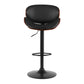 Barstool Now Swivel Gas Lift Barstools: Black Metal Frame, Wooden Stool