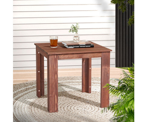 Side Table Wooden Desk Outdoor Furniture Camping Garden Brown