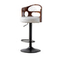 Contemporary Black Leather Bar Stools with Swivel Gas Lift - White Counter Chairs