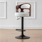 Contemporary Black Leather Bar Stools with Swivel Gas Lift - White Counter Chairs