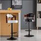 Contemporary Black Leather Bar Stools with Swivel Gas Lift - White Counter Chairs