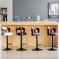 Contemporary Black Leather Bar Stools with Swivel Gas Lift - White Counter Chairs