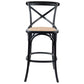 Aster Crossback Bar Stools: Dining Chair with Solid Birch Timber and Rattan Seat in Stylish Black - Bar Stools Now