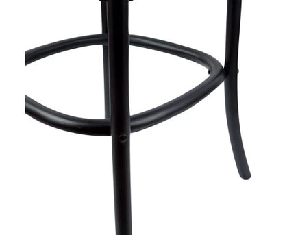 Aster Crossback Bar Stools: Dining Chair with Solid Birch Timber and Rattan Seat in Stylish Black - Bar Stools Now