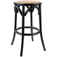 Aster Round Bar Stools: Dining Stool Chair with Solid Birch Timber and Rattan Seat in Elegant Black - Bar Stools Now