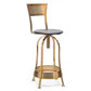 Swivel Kitchen Bar Stool Chair with High Back in Elegant Gold and Black Netted Design Frame