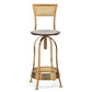 Swivel Kitchen Bar Stool Chair with High Back in Elegant Gold and Black Netted Design Frame