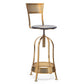 Swivel Kitchen Bar Stool Chair with High Back in Elegant Gold and Black Netted Design Frame