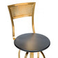 Swivel Kitchen Bar Stool Chair with High Back in Elegant Gold and Black Netted Design Frame