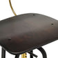 Industrial Wooden Height Adjustable Swivel Bar Stool Chair with Back - Dark French Brass