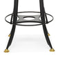 Industrial Wooden Height Adjustable Swivel Bar Stool Chair with Back - Dark French Brass