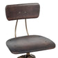 Industrial Wooden Height Adjustable Swivel Bar Stool Chair with Back - Dark French Brass