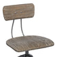 Industrial Swivel Height Adjustable Grey Oak Wood Bar Stool Chair with Back