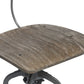 Industrial Swivel Height Adjustable Grey Oak Wood Bar Stool Chair with Back