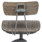 Industrial Swivel Height Adjustable Grey Oak Wood Bar Stool Chair with Back