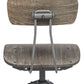 Industrial Swivel Height Adjustable Grey Oak Wood Bar Stool Chair with Back