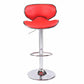 Set of 2 Red Bar Stools: Faux Leather, Mid-High Back, Adjustable Chrome Base, Gas Lift, Swivel Chairs - Bar Stools Now