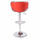 Set of 2 Red Bar Stools: Faux Leather, Mid-High Back, Adjustable Chrome Base, Gas Lift, Swivel Chairs - Bar Stools Now