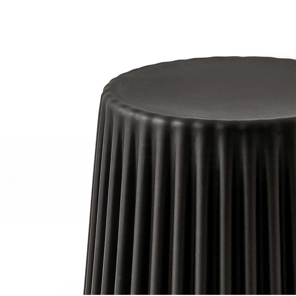 Cupcake Stool Plastic Stacking Bar Stools Dining Chairs Kitchen - Black - Set of 2