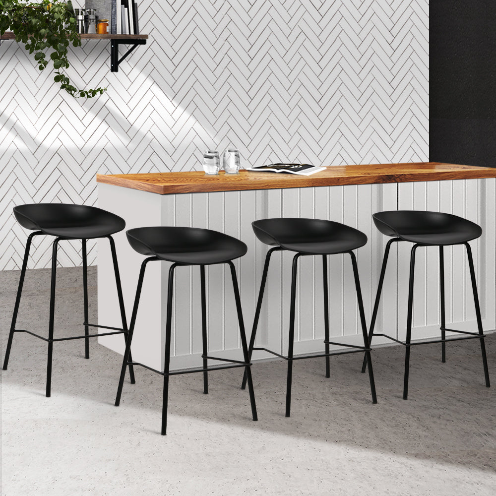 Barstool Now Metal Bar Stools - Black - Set of 4