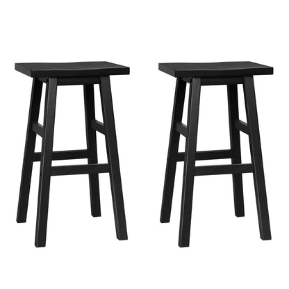 Artiss Set of 2 Beech Wood Bar Stools - Black "Modern Black Beech Wood Barstool with Sturdy Structure and Smooth Comfortable Seat for Stylish Home Decor and Living Space"