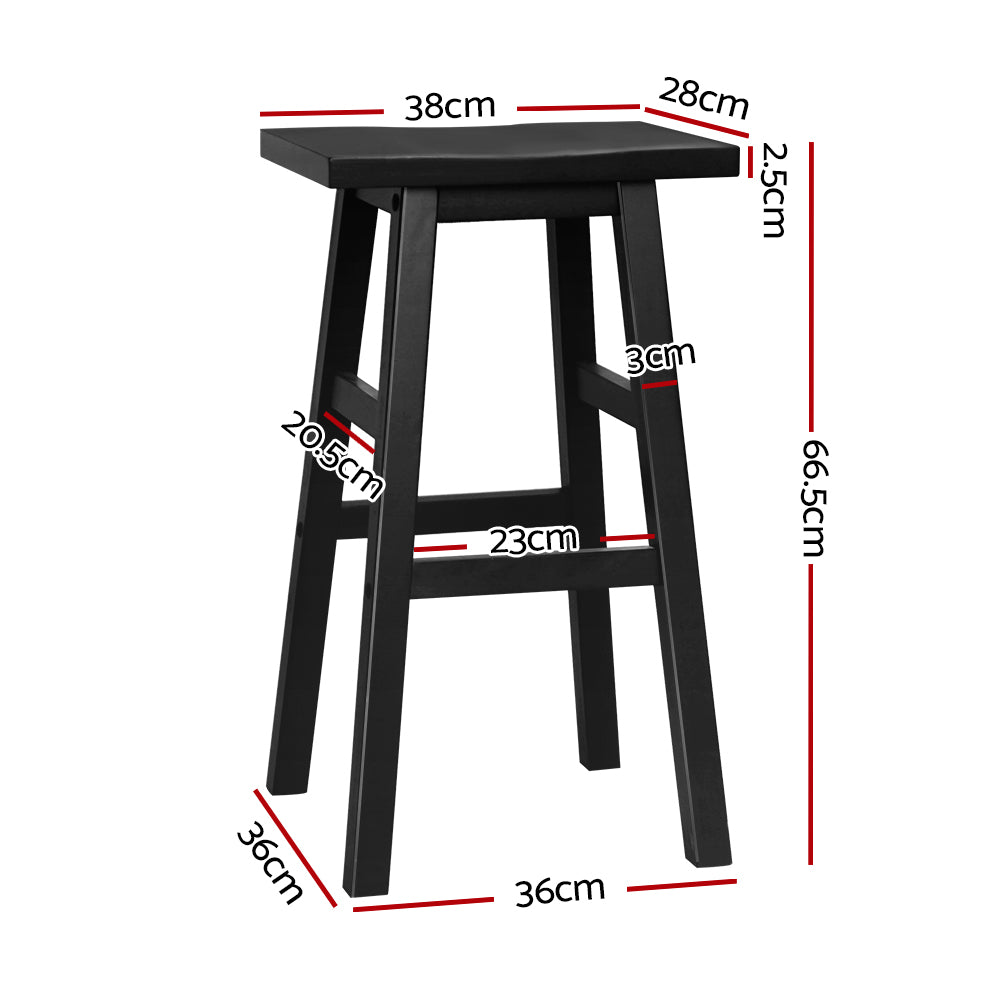 Barstool Now Beech Wood Bar Stools - Black - Set of 4