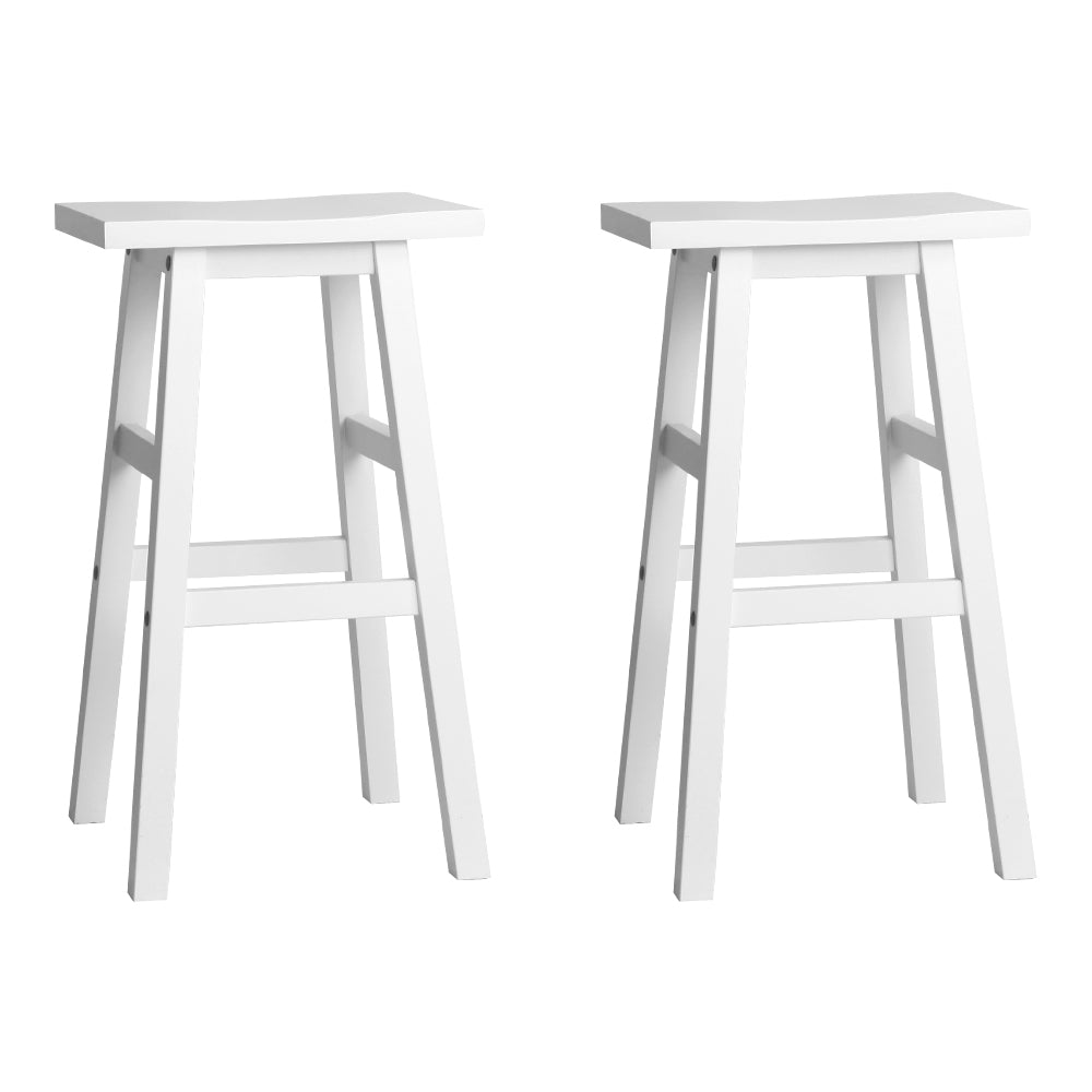 Artiss Set of 2 Beech Wood Bar Stools - White "Fine Quality Solid Beech Wood Bar Stools for Stylish and Comfortable Living Space Decor"