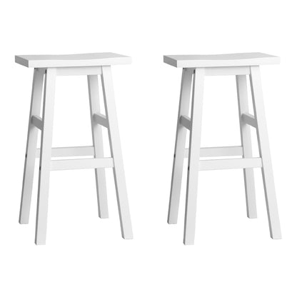 Artiss Set of 2 Beech Wood Bar Stools - White "Fine Quality Solid Beech Wood Bar Stools for Stylish and Comfortable Living Space Decor"