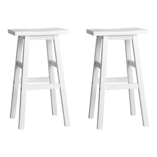 Artiss Set of 2 Beech Wood Bar Stools - White "Fine Quality Solid Beech Wood Bar Stools for Stylish and Comfortable Living Space Decor"