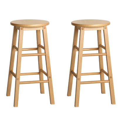 Artiss Set of 2 Beech Wood Backless Bar Stools - Natural "Enhance Your Living Space with Nessah Modern Style Wooden Bar Stools - 2 Set by Artiss"