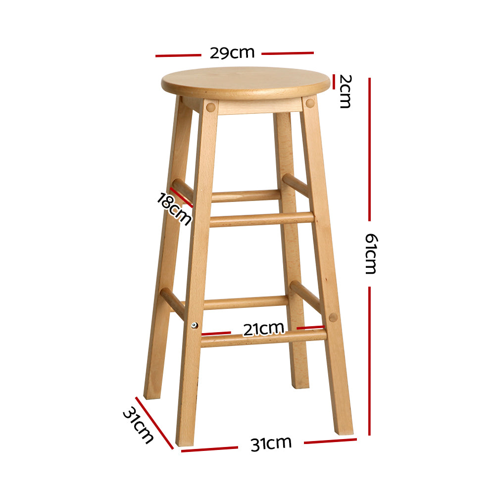 "Enhance Your Living Space with Nessah Modern Style Wooden Bar Stools - 2 Set by Artiss"