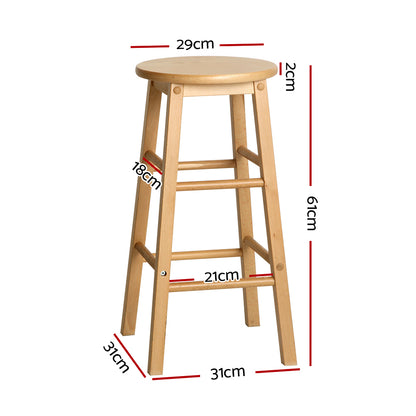 "Enhance Your Living Space with Nessah Modern Style Wooden Bar Stools - 2 Set by Artiss"