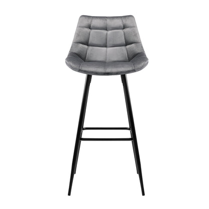 Artiss Set of 2 Velvet Bar Stools - Grey    "Modern Walnut Finish Chairs for Comfortable Seating in Any Room or Office Space - Fine Quality Furniture by Nessah"