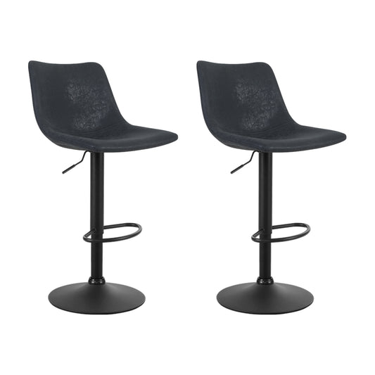 Artiss Set of 2 Bar Stools Gas Lift- Black "Experience Luxury and Style with Nessah - The Velvet Chair with Thick Foam, Sturdy Seating, and Adjustable Height for Your Home or Office"