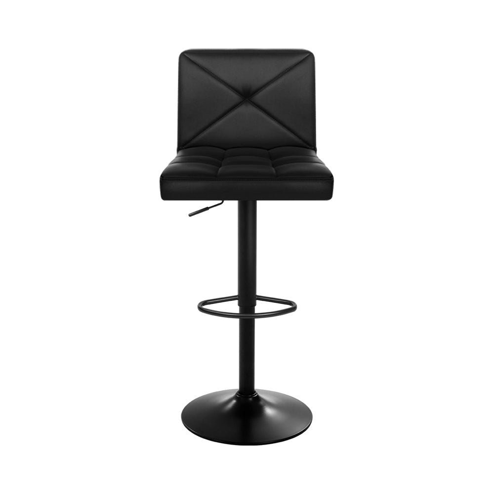 Barstool Now Bar Stools PU Leather Criss Cross Style - Black - Set of 4