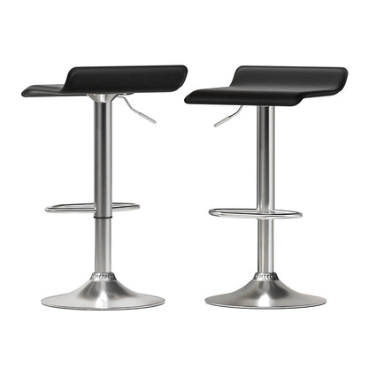 Elvate your space with modern Black Faux Leather Bar Stool Chairs Set of 2.