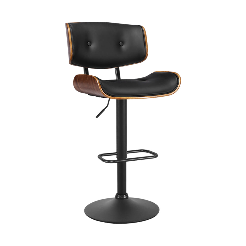 Sleek Artiss Bar Stool with Sturdy Steel Base and Wooden Seat