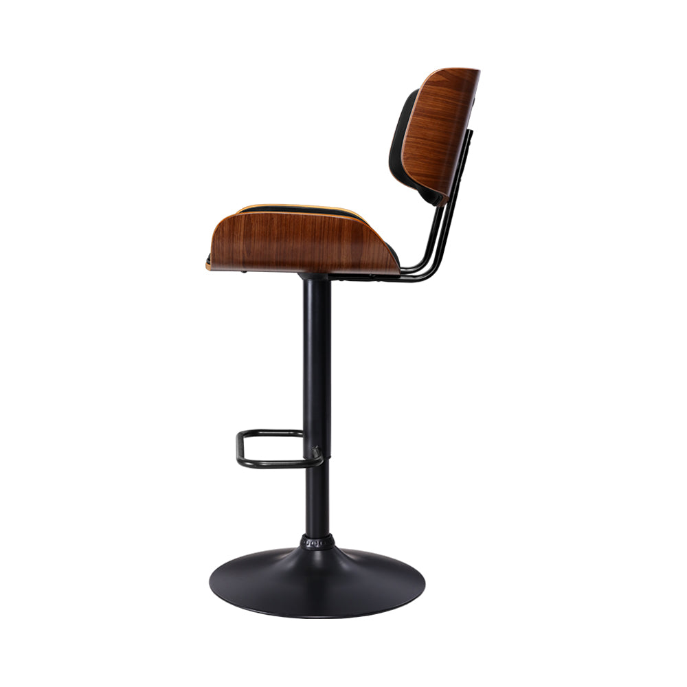 Sleek Artiss Bar Stool with Sturdy Steel Base and Wooden Seat