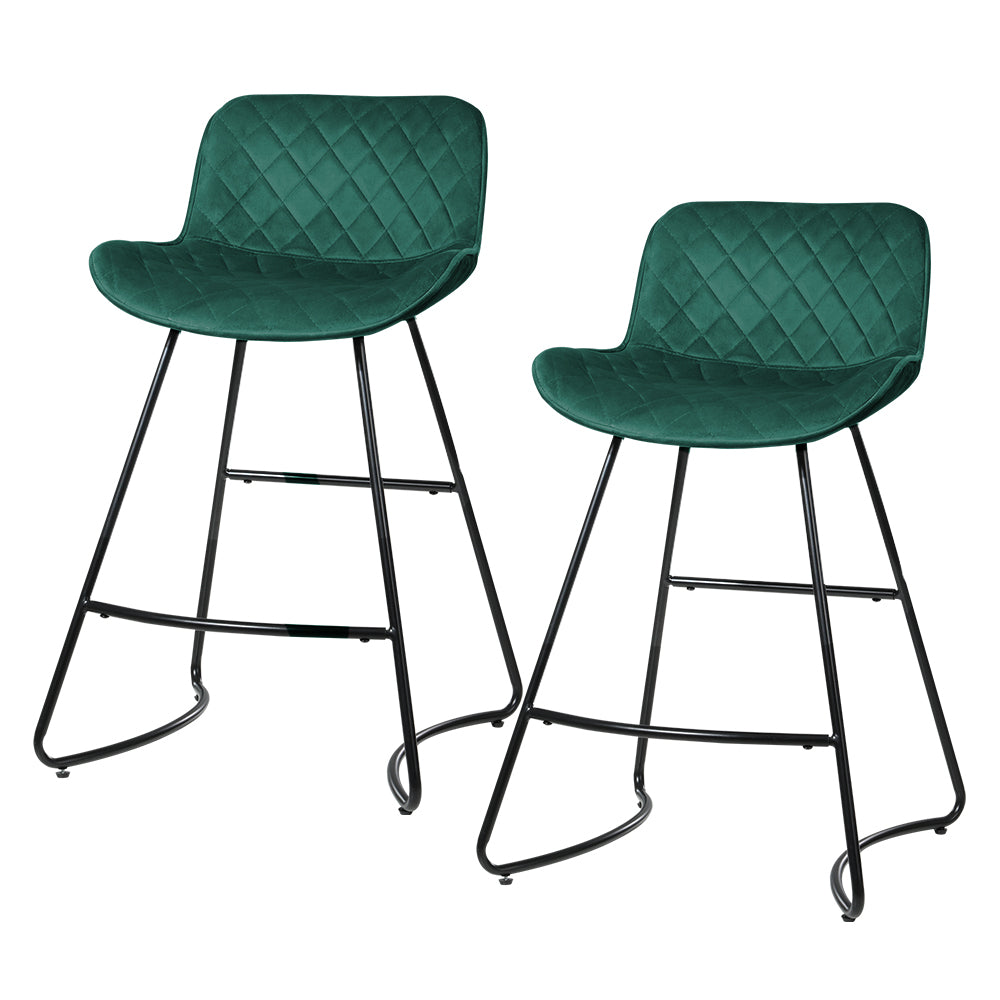 Stylish, Comfortable, and High-Quality. Featuring a sleek modern design with a sturdy steel frame and a heavy-duty footrest, our bar stools offer ultimate stability and support. The smooth and comfortable swivel seat is upholstered with thick foam and fine quality fabric in a stunning green color, making it a perfect addition to any living room, kitchen, or home bar